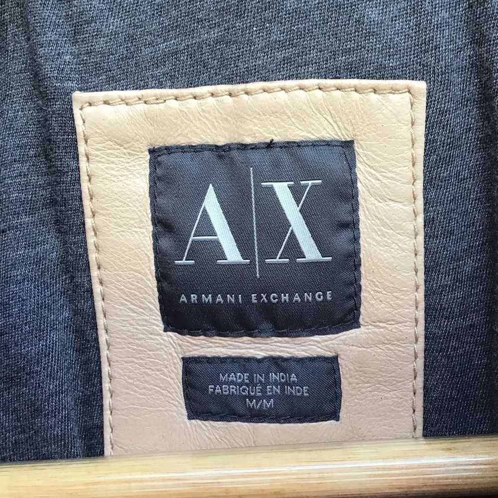Armani Exchange Tan 100% Lambswool Full Zip Jacket Size Medium